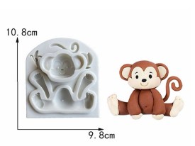 Molde silicona monito sentado con banana